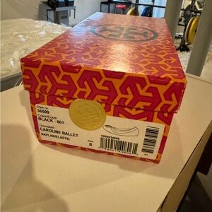 Tory Burch Caroline Ballet Flats in black patent leather